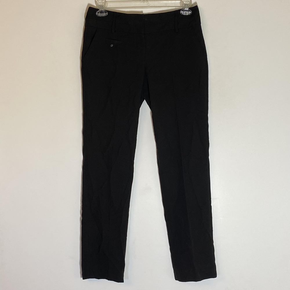 New Directions Dress Pants Womens 8 Black Stretch Straight Leg Career Pockets